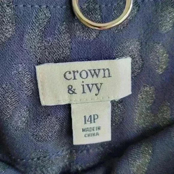 NEW Crown & Ivy Women's Ankle Pants Size 14P Navy Blue - Picture 9 of 9
